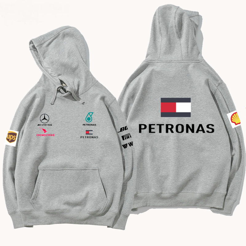 Sweat à capuche CrowdStrike Mercedes AMG Petronas Motorsport Team F1 Coton Homme Poche Kangourou